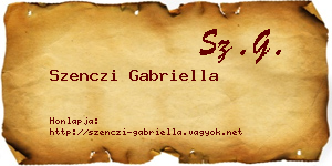 Szenczi Gabriella névjegykártya
